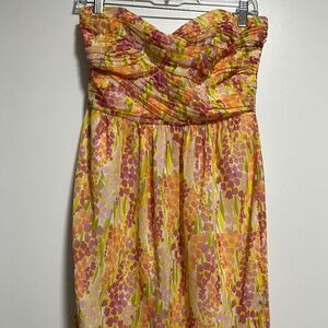 Shoshanna Mango Tango strapless floral dress
